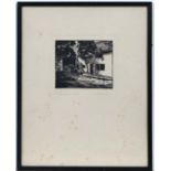 G R Hollett (XIX -XX)
Woodblock print
' Sunshine on the Wall '
Signed and titled in pencil under