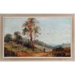 1950's English,
Oil on board,
Figures in a country vista.
11 1/2 x 19 1/2
 CONDITION: Please Note -