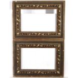 Frames : A pair of circa 1900 gilt frames with heavy relief to centre, 4 1/2" wide and slip size