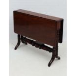 A mid 19thC four legged mahogany Sutherland table 35 3/4" long x 37" extended x 28 1/2" high