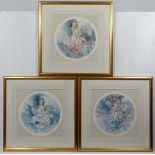 Gordon King (late XX ),
 3 Artists Proofs Prints,
"Silks " , " Satin "  and " Lace ",
Signed,