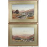 Frank H Hodgess XIX - XX,
Pair of watercolours,
' Nr. Prince Town Dartmoor ' and ' The Old Roadway