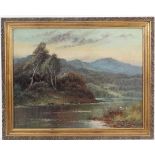 Louis E Clark (XIX),
Oil on canvas,
River scape possibly Wales,
Signed lower right.
13 1/2 x 17 1/2"