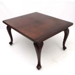 A c.1900 walnut Queen Anne style wind out dining table 48 1/2" long x 42" wide  CONDITION: Please