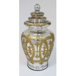 A mid to late 20thC Mercury glass vase and cover. 13 1/4'' high.  CONDITION: Please Note -  we do