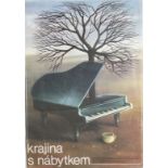 Film Poster: A poster for the 1983 Czech film '' Krajina s nábytkem '' ( Landscape with