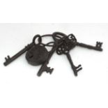 Cast metal "Jailers keys & lock" CONDITION: Please Note -  we do not make reference to the condition