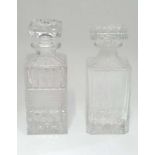 Two squared decanters CONDITION: Please Note -  we do not make reference to the condition of lots