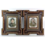 Frames : A pair of Kent framed late Victorian photograph portraits, each with mount 
Aperture of