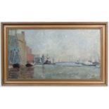 Margaret Cheffins (XX) British
Pallet knife oil on board
'Victoria Docks 1970'
Signed lower right