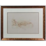 Kay Boyce XX-XXI
Conte pencil 
Reclining nude upon a bed
Signed and monogrammed lower middle
14 x