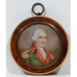 Navy Portrait,
Signed A Moutin?,
Watercolour on Ivory ,
Naval portrait of a Sea Captain c. 1825,