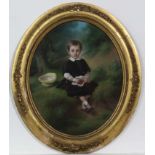 Paul Jourdy  (1805-1856)
Pastel [portrait , an oval 
' Malcolm Ludlow ' portrait of a young boy
