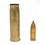 Trenchart : A British 37mm cannon shell stamped M16 1943 , together with a smaller cannon shell