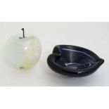 Art Glass : A Swedish art glass model of an apple by KON-GURO Art Glass of Stockholm Sweden.