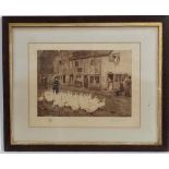 Sir Ian Foster XIX-XX?
Signed Sepia etching
Driving Geese
Signed in pencil under lower right,