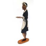 English Folk Art. Unusual war time black Negro maid servant dummy board figure depicting 2