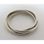 A 9ct white gold ruing of Russian wedding band form. 
 CONDITION: Please Note -  we do not make