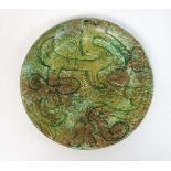 Scandinavian Retro Ceramics: An early 20thC Gefle Swedish pottery plate probably by Allan Ebeling,