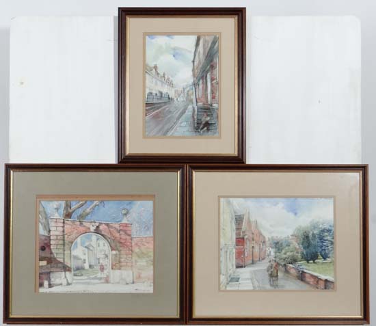 Edward Mobbs c.1987,  Aylesbury,
Watercolours x 3,
' Prebendal House , Aylesbury ' , Parson's Fee ,