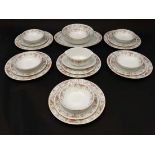 A Noritake '' Roseyard '' dinner service, to include; 6 dinner plates, 6 side plates, serving