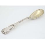 A Geo IIV Scottish silver mustard spoon with gilded bowl. Hallmarked Glasgow 1826. Approx 5" long (