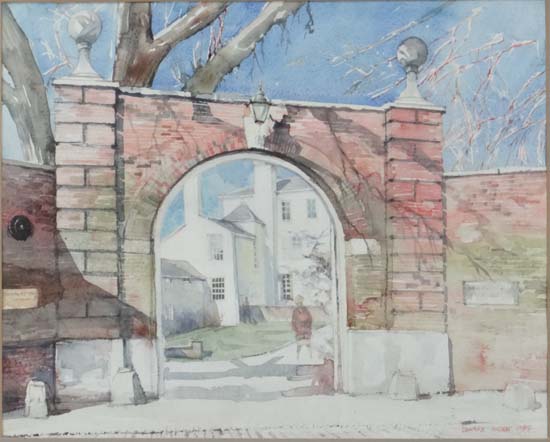 Edward Mobbs c.1987,  Aylesbury,
Watercolours x 3,
' Prebendal House , Aylesbury ' , Parson's Fee , - Image 5 of 5