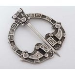 A Scottish silver Celtic penannular brooch  bearing hallmarks for Glasgow 1938 maker  Henderson &