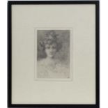 C Welby Smith XIX - XX,
Pencil on paper,
Portrait bust of a lady,
Initialled lower right and
