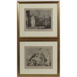 Two 18 th C monochrome Engravings
'A Matrimonial Puzzle 10 th October 1797'
& 
' Modern Bull