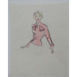 Fashion Designs,
Miss M Landman circa 1954 vintage Zara Fashion Designs,
Pencils on paper,
Dior
