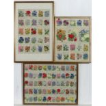 Silk Cigarette cards : 
Floral designs x 3 frames
55 + ( 5 x ½ ) , 15 + 3 large & 25 (98 + 5 ½