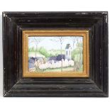 ...La Forestier XIX-XX
A Limoge enamelled plaque
A rural Brittany scene
Signed lower right