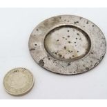 A Victorian travelling communion paten ? pin dish of miniature plate form. Hallmarked Birmingham