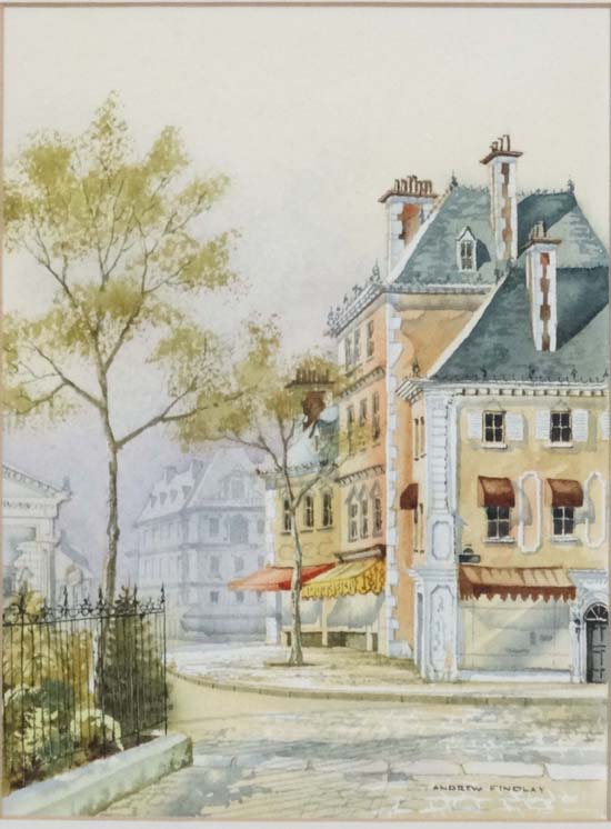 Andrew Findlay XX
Watercolour and gouache, a pair
French street scenes
Signed lower right
Each 6 3/4 - Image 2 of 4