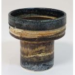 Scandinavian Retro Ceramics: A handmade mid 20thC vase / candleholder by Trifa pottery,  Norway ,