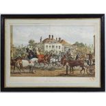 After John Sturgess (Act 1869 - 1903), 
A framed chromolithograph,
EPSOM TOWN - DERBY MORNING, A
