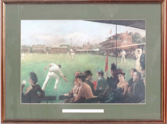 Cricket : 
3 x coloured prints,
'England x Australia at Lords ,1886, by H. Barrable & R. Posonby - Image 2 of 5