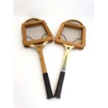 Tennis: Two mid 20thC wooden tennis rackets, to include: A Slazenger ' Victory ' tennis racket and a