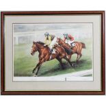 Michelle Perry XX,
Signed limited Edition coloured Print 12/500,
'The Triple ' Nijinsky winning
