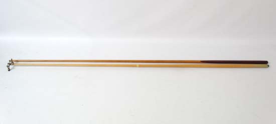 Snooker / Pool : 88'' Long 2 piece butt rest with brass rest head together with 90'' long butt cue