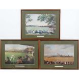 Cricket : 
3 x coloured prints,
'England x Australia at Lords ,1886, by H. Barrable & R. Posonby