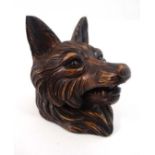 Black Forest : a late 20 th C inkwell in the form of a hinged fox head.3 1/2" wide x 3 1/3" high