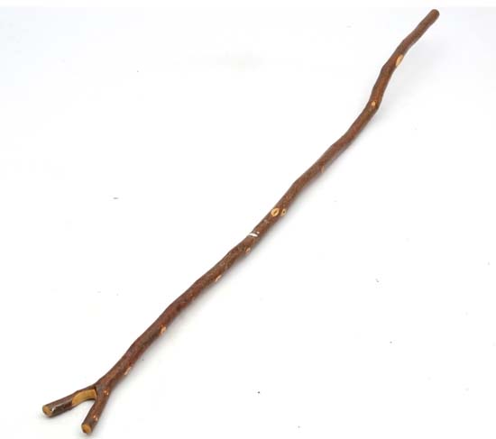 Thumb stick : A hazel shafted hand made stick with Y shaped Thumb piece to top, measuring  53 1/4" - Image 3 of 4