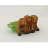 A Beswick trinket dish / ashtray modelled with 3 puppies to one side Model 916 designed by Mr Watkin