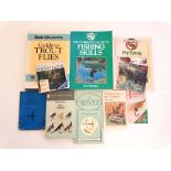 Books: A collection of 10 books and leaflets on fishing , to include; '' Fly tying '' 1991 by Tony