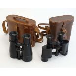 A pair of cased mid 20thC Racegoing binoculars by Taylor - Hobson , Leicester & London . Together