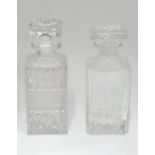 Two squared decanters CONDITION: Please Note -  we do not make reference to the condition of lots