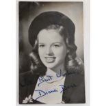 Autograph :   Diana Dors ( Diana Mary Fluck 1931-1984 ) Actress and Sex Symbol , a circa 1950