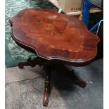 Inlaid pedestal occasional table  CONDITION: Please Note -  we do not make reference to the